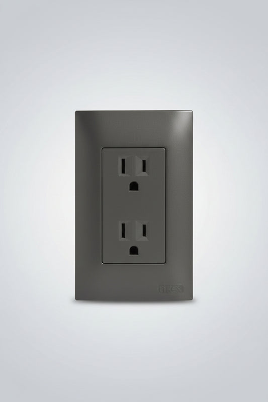 CONTACTO DUPLEX GRIS