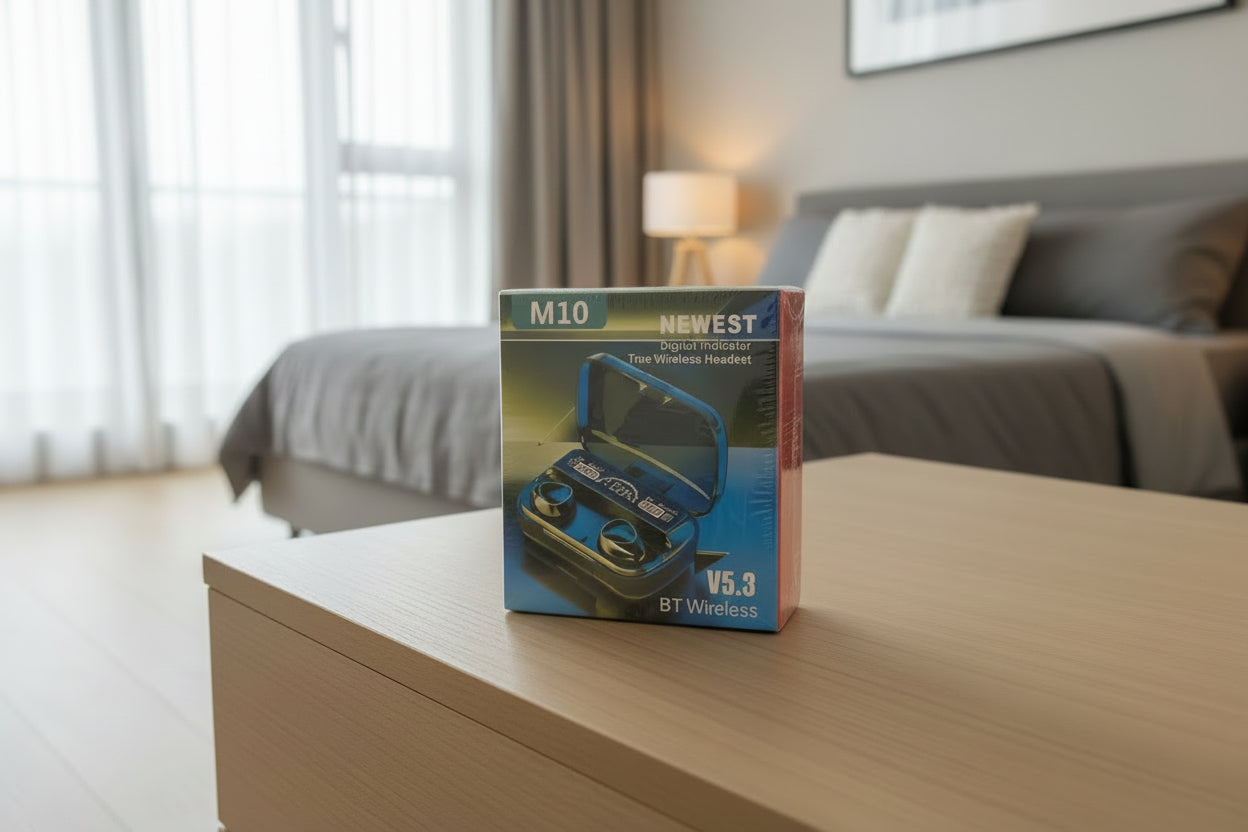 Audífonos Inalámbricos M10 TWS – Bluetooth 5.3, Pantalla Digital LED y Power Bank