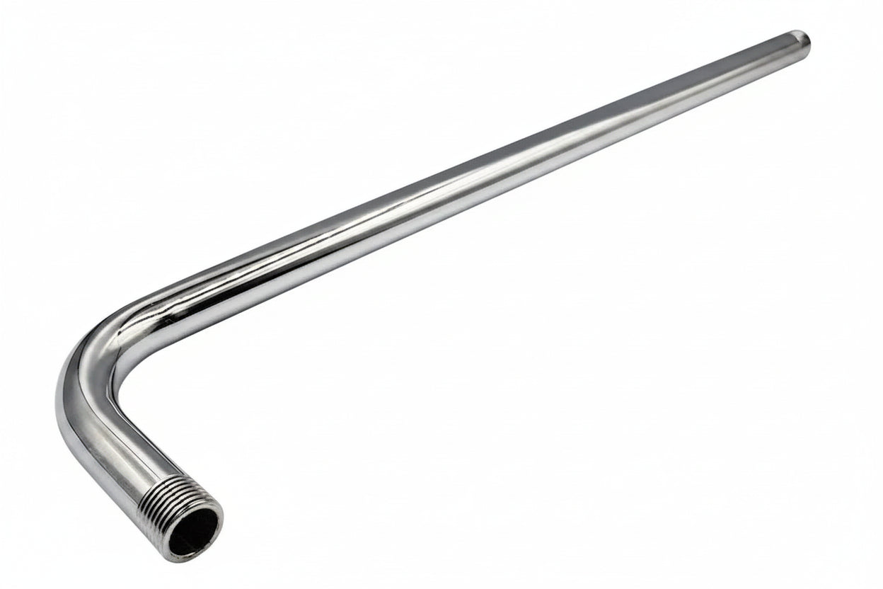 Tubo Para Regadera 40cm Brazo Con Curva Acero Inox Cromado