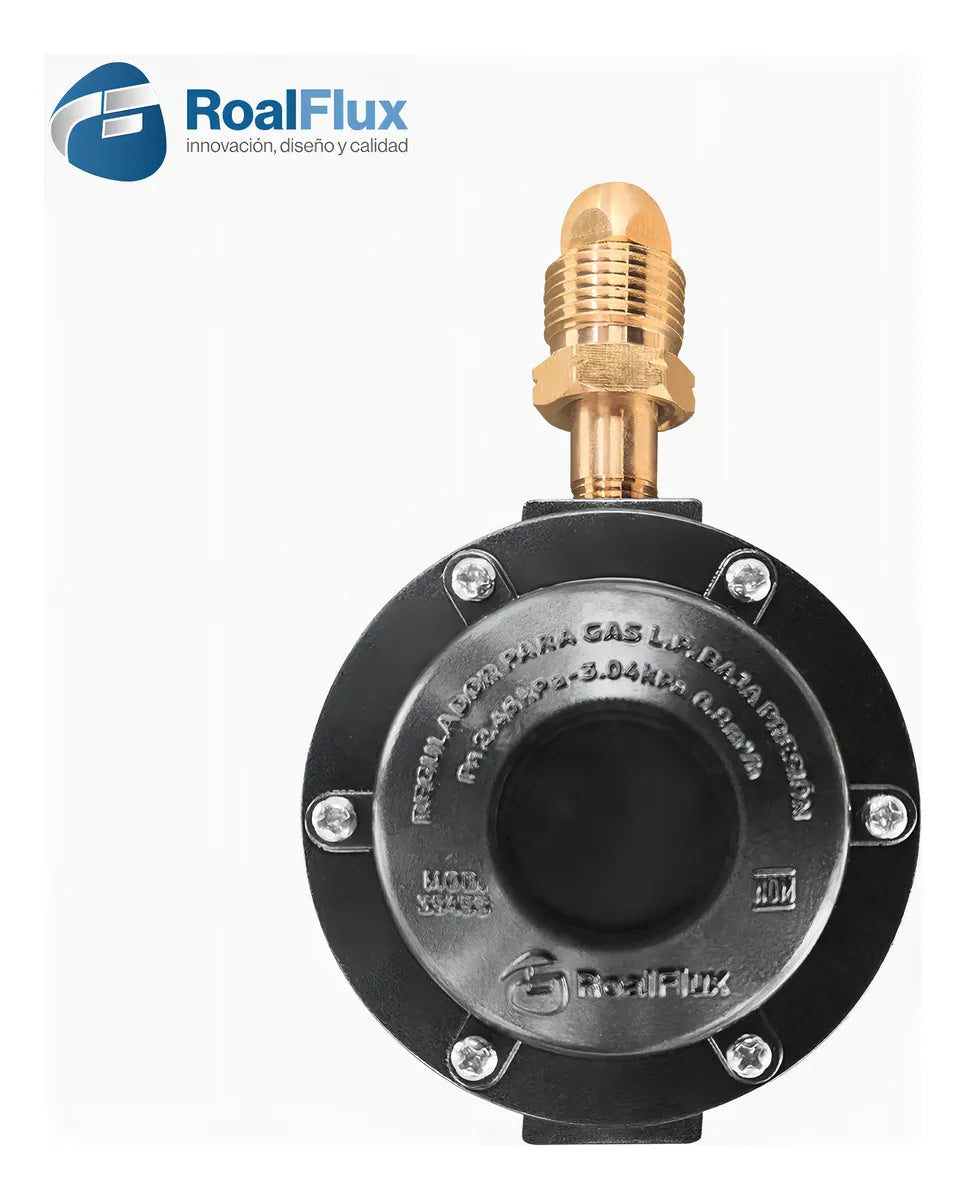 Regulador Gas LP Aluminio 1/4 NPT Lateral Roalflux Baja Presión