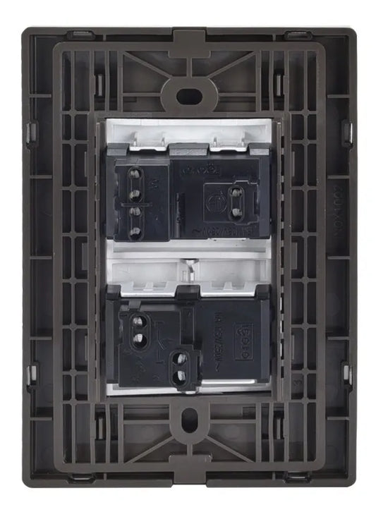 Placa Armada Igoto Inox 1 Apag Sencillo Y 1 Contacto De 1.5 Color Plata