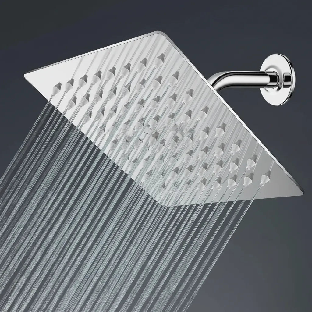 Regadera Cuadrada Solvex 6 Pulgadas Acero Inoxidable - Cromo Espejo