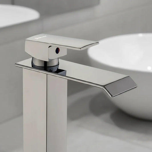 Monomando Para Lavabo Acero Satínado 32 Cm