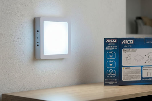 Luminario LED de Sobreponer Aksi - Cuadrado, 6W, Luz Blanca Fría