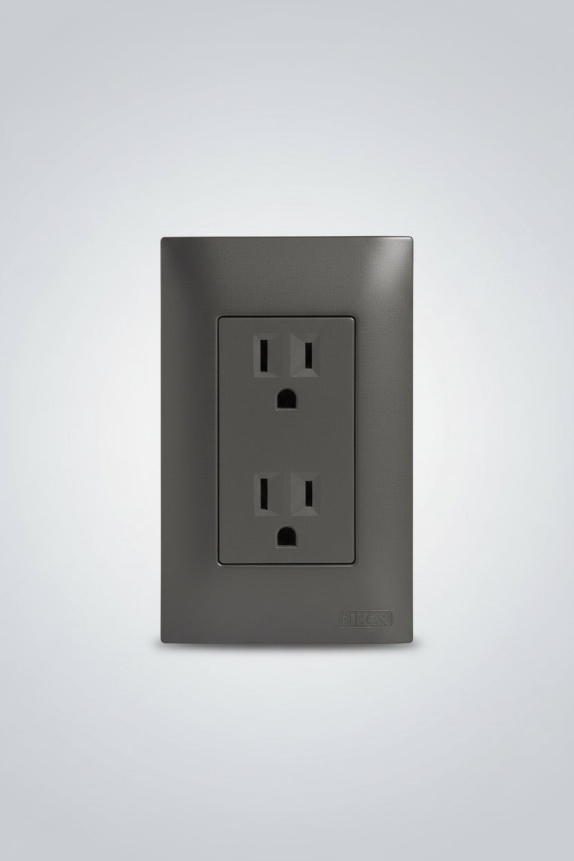CONTACTO DUPLEX GRIS