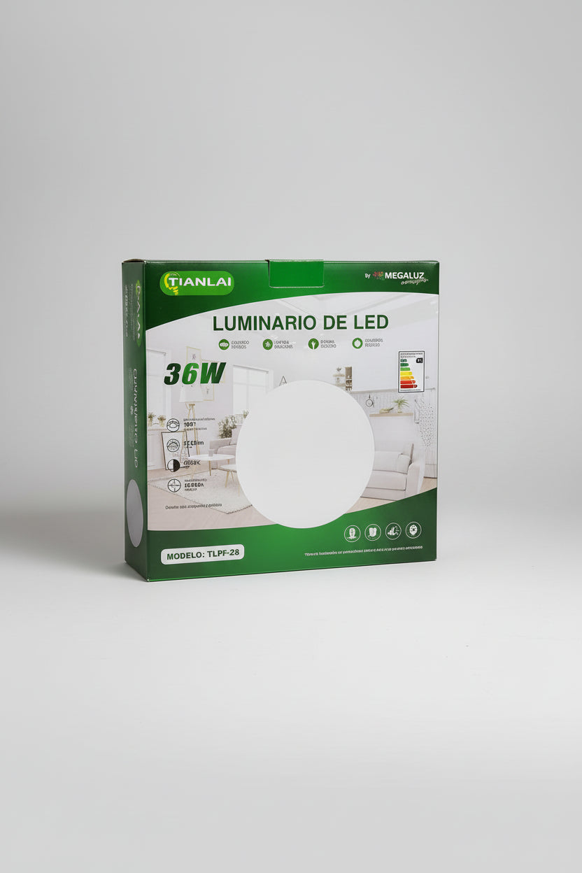 Lampara Plafón LED Redondo 36W Tianlai Luz Fría 2700 Lúmenes