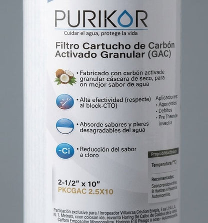 Kit De 3 Cartuchos Filtros De Agua 2.5x10 Estandar Purikor