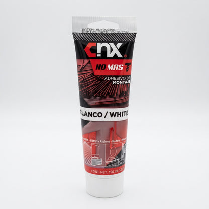 Adhesivo de Montaje Tipo "No Más Clavos" CNX Blanco en Tubo 150 ml (Sustituto de Clavos y Tornillos)