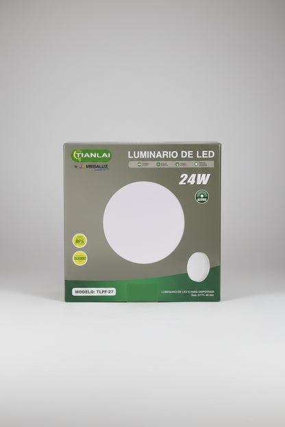 Plafón LED Redondo Sobreponer 24W Tianlai Luz Fría 1800 Lúmenes