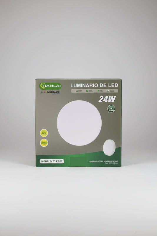 Plafón LED Redondo Sobreponer 24W Tianlai Luz Fría 1800 Lúmenes