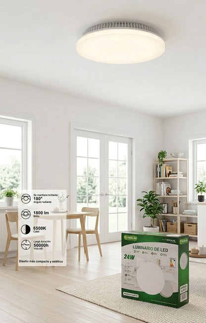 Plafón LED Redondo Sobreponer 24W Tianlai Luz Fría 1800 Lúmenes