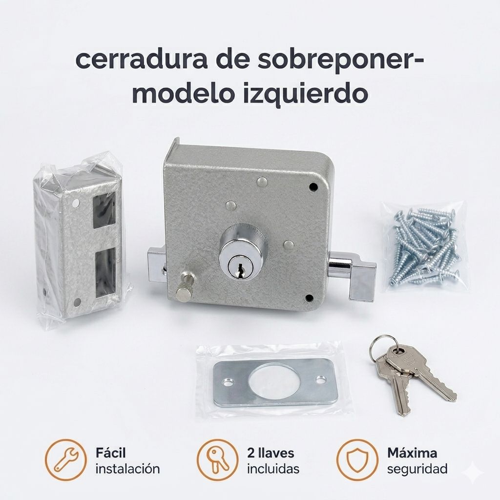 (IZQUIERDA) Cerradura Instala Fácil Fumetax Izquierda - Máxima Seguridad para Puertas de Metal y Madera