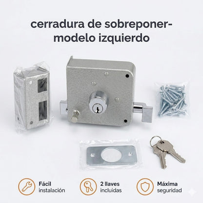 (IZQUIERDA) Cerradura Instala Fácil Fumetax Izquierda - Máxima Seguridad para Puertas de Metal y Madera