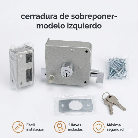 (IZQUIERDA) Cerradura Instala Fácil Fumetax Izquierda - Máxima Seguridad para Puertas de Metal y Madera