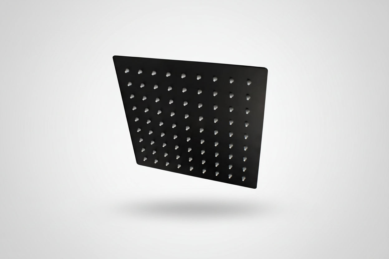 Regadera Cuadrada Solvex 10 Pulgadas Negro Mate