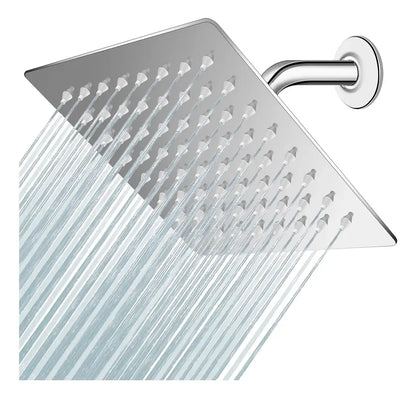 Regadera Cuadrada Solvex 6 Pulgadas Acero Inoxidable - Cromo Espejo