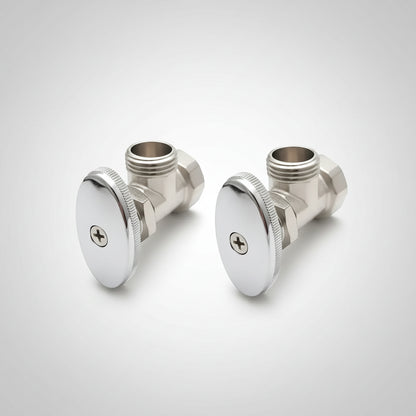 Par De Llaves Angulares Para Lavabo Cromadas Acero Inoxidable