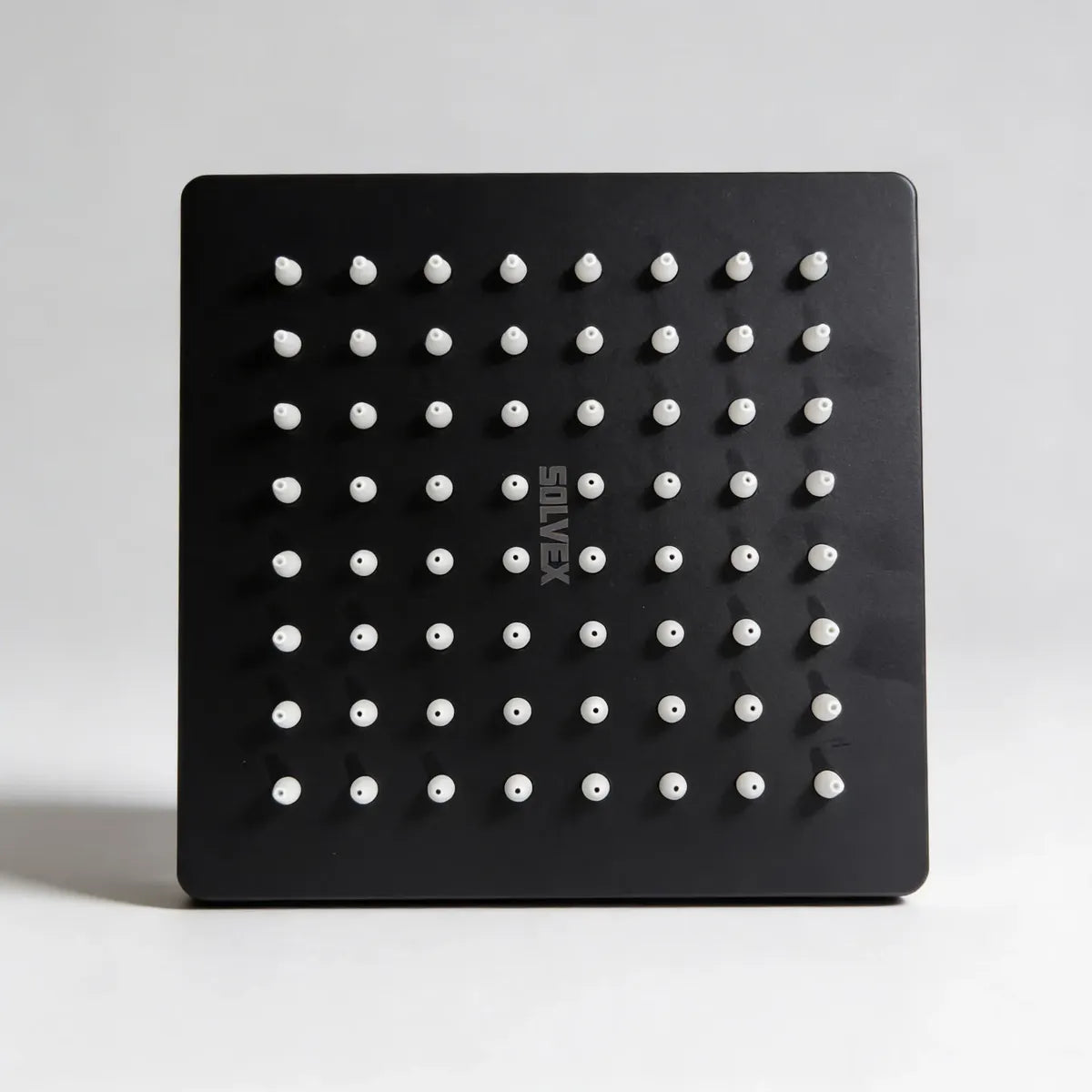 Regadera Cuadrada Solvex 6 Pulgadas Acero Inoxidable - Negro Mate