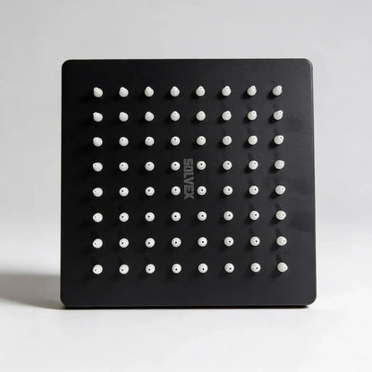 Regadera Cuadrada Solvex 6 Pulgadas Acero Inoxidable - Negro Mate