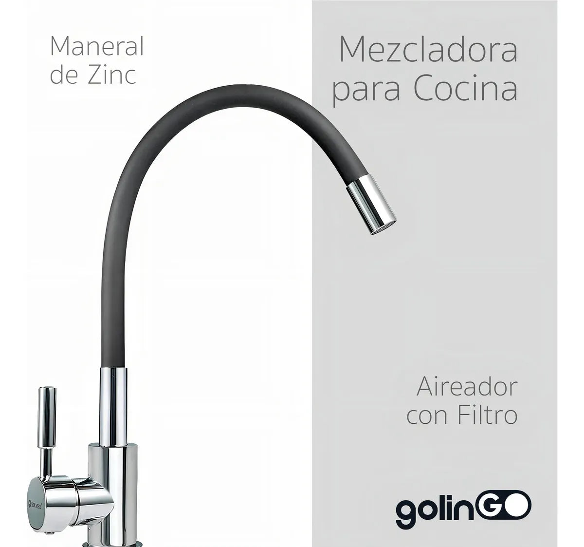 MONOMANDO PARA FREGADOR FLEXIBLE CROMADO