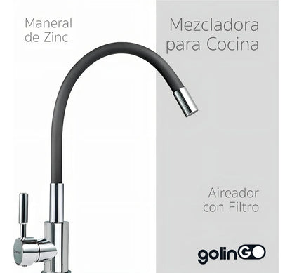 MONOMANDO PARA FREGADOR FLEXIBLE CROMADO