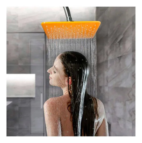 REGADERA CUADRADA AMARILLA TIPO LLUVIA