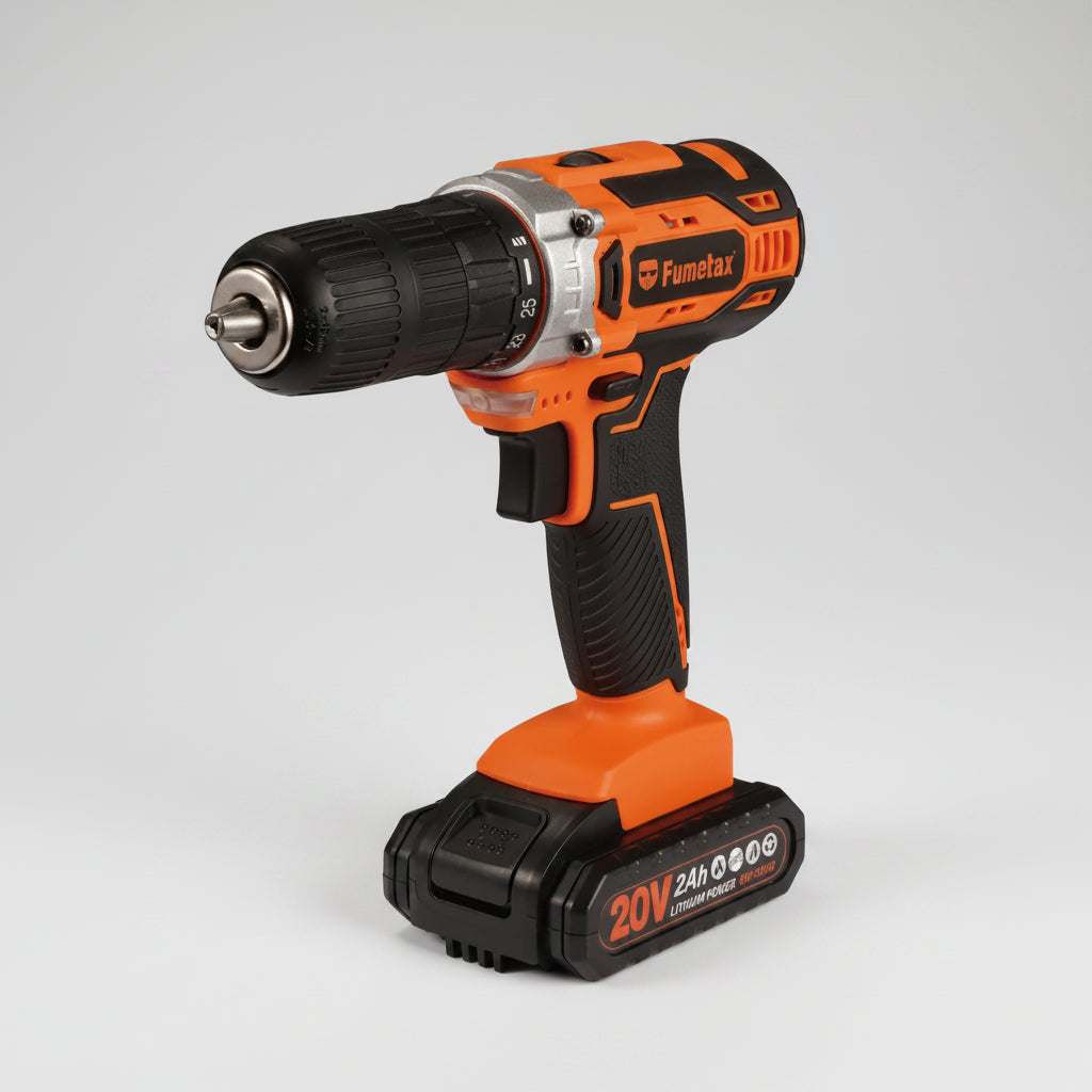 Taladro Inalámbrico  20V 1/2” Profesional con Luz LED USO RUDO Fumetax