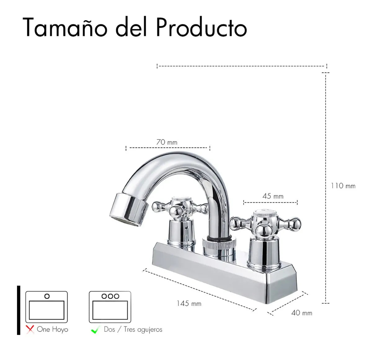 Mezcladora para Lavabo Solvex 4 Pulgadas Cromada