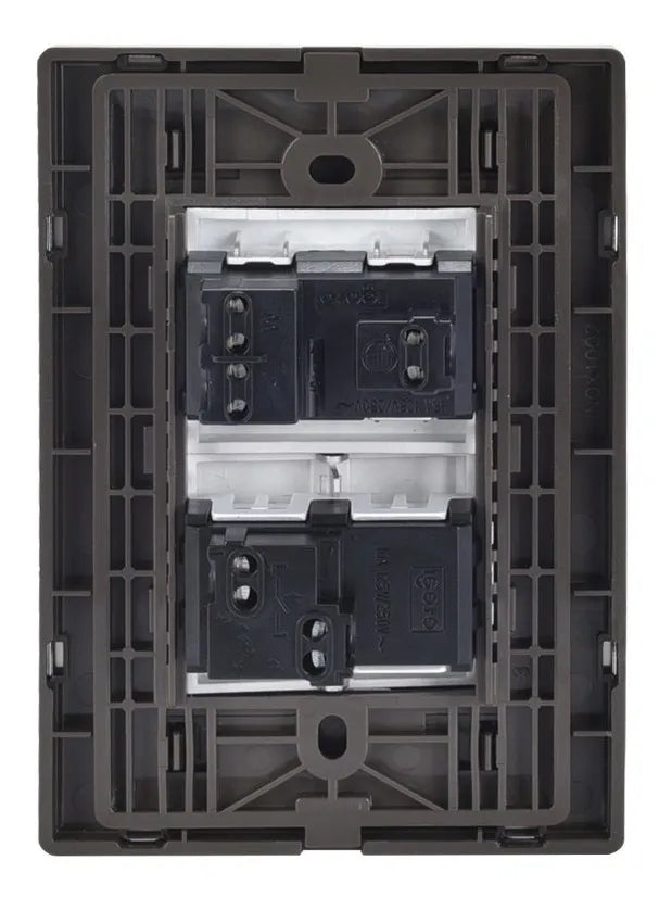 Placa Armada Igoto Inox 1 Apag Sencillo Y 1 Contacto De 1.5 Color Plata