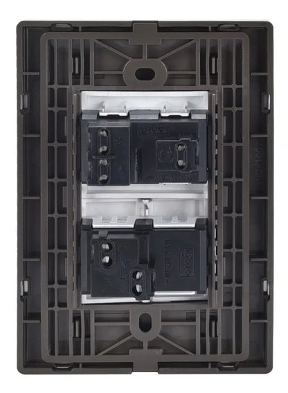 Placa Armada Igoto Inox 1 Apag Sencillo Y 1 Contacto De 1.5 Color Plata