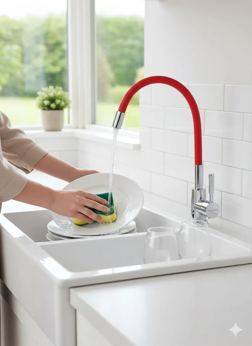 Monomando para Fregadero Solvex Cuello Flexible - Cromo con Silicón