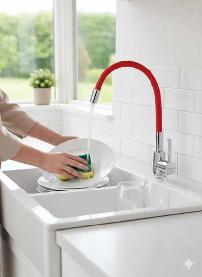 Monomando para Fregadero Solvex Cuello Flexible - Cromo con Silicón