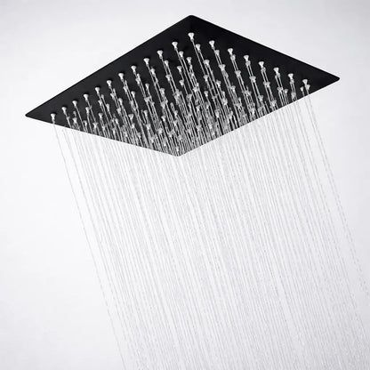 Regadera Cuadrada Solvex 8 Pulgadas Acero Inoxidable - Negro Mate