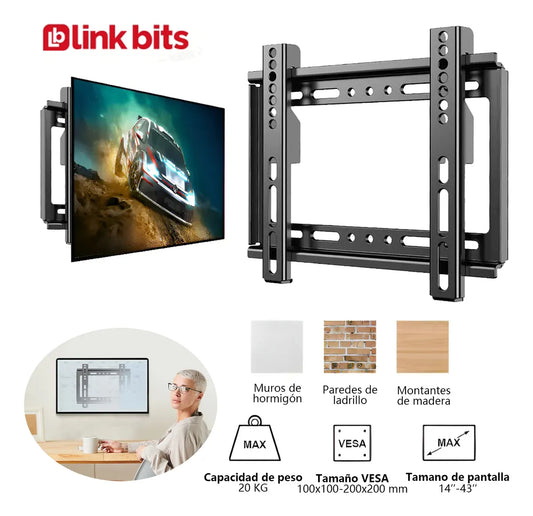 Tv Soporte 14-43 Pulgadas Bases Para Tv 32 Negro