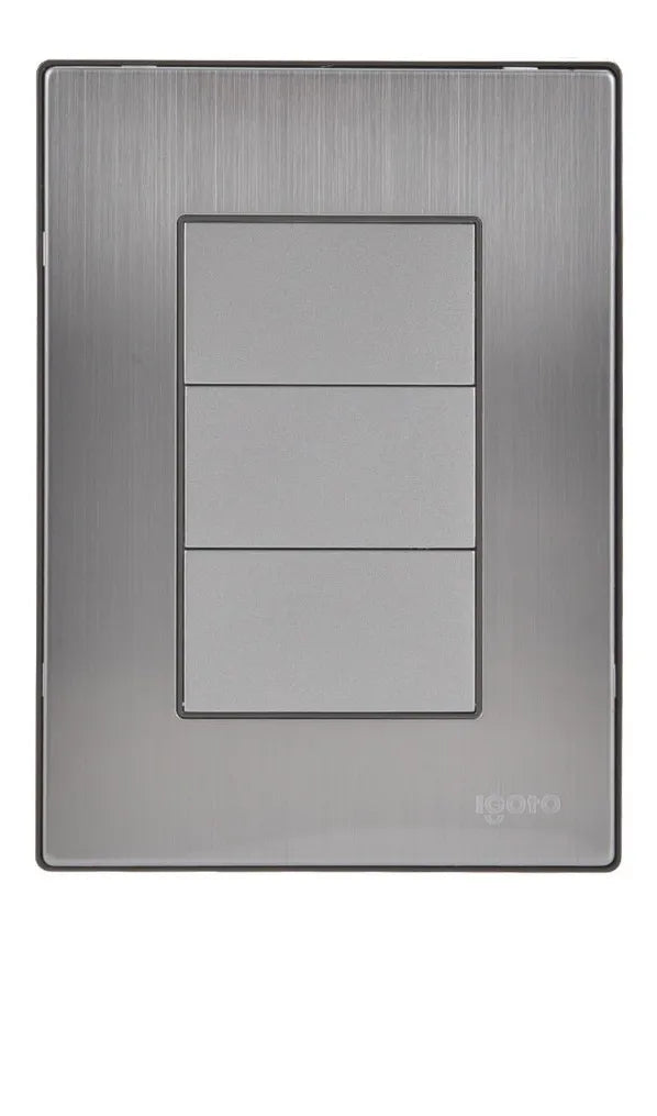 Placa Ciega, Acero Inoxidable Igoto Color Plata