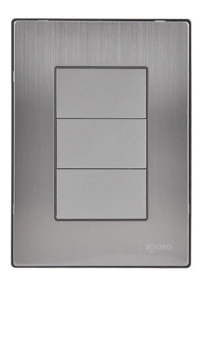 Placa Ciega, Acero Inoxidable Igoto Color Plata