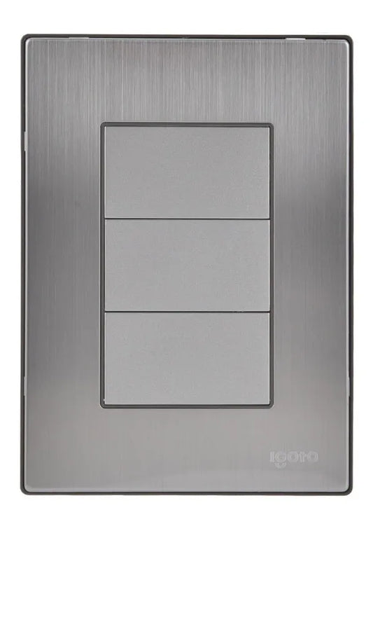 Placa Ciega, Acero Inoxidable Igoto Color Plata