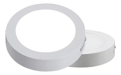 Lampara Panel Led Plafon Sobreponer 17 Cm Redonda Blanca 12w Frio
