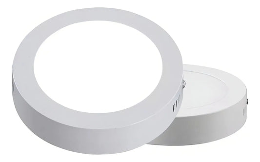 Lampara Panel Led Plafon Sobreponer 17 Cm Redonda Blanca 12w Frio