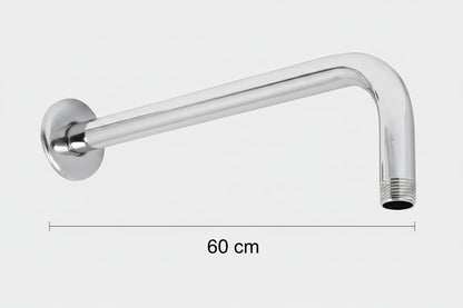 Brazo para regadera Solvex 60 cm inox instalación pared chapetón cromado