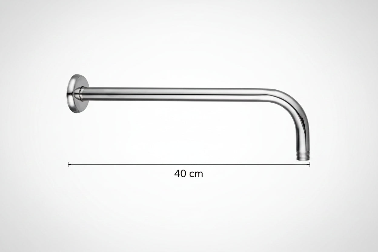 Tubo Para Regadera 40cm Brazo Con Curva Acero Inox Cromado