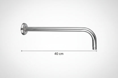 Tubo Para Regadera 40cm Brazo Con Curva Acero Inox Cromado