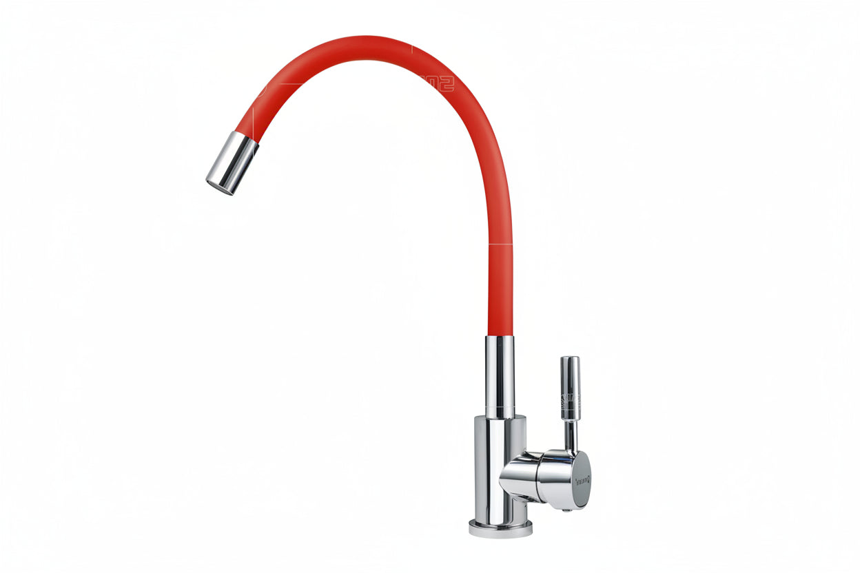 Monomando para Fregadero Solvex Cuello Flexible - Cromo con Silicón