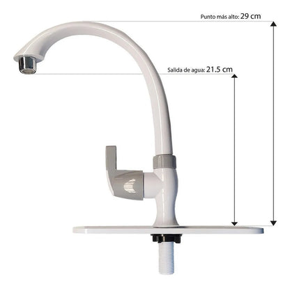 Llave Fregadero Fleximatic  Blanco Facil Instalacion Acabado ABS Blanco