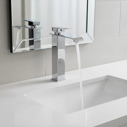 Monomando Para Lavabo De Acero Cromado 32 Cm  Plateado Cromado