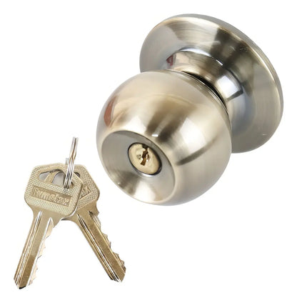 Cerradura de Perilla  Latón para Recámara + 2 Llaves