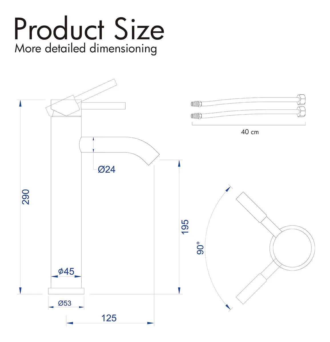 MONOMANDO PARA LAVABO CON MANGUERAS
