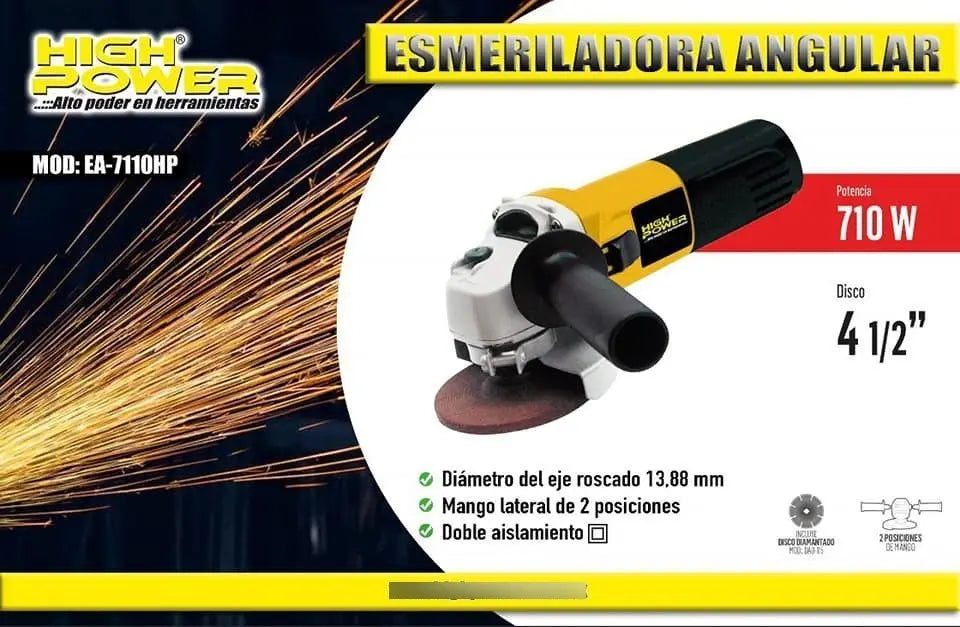 Miniesmeriladora Angular 4 1/2´´ 710w High Power