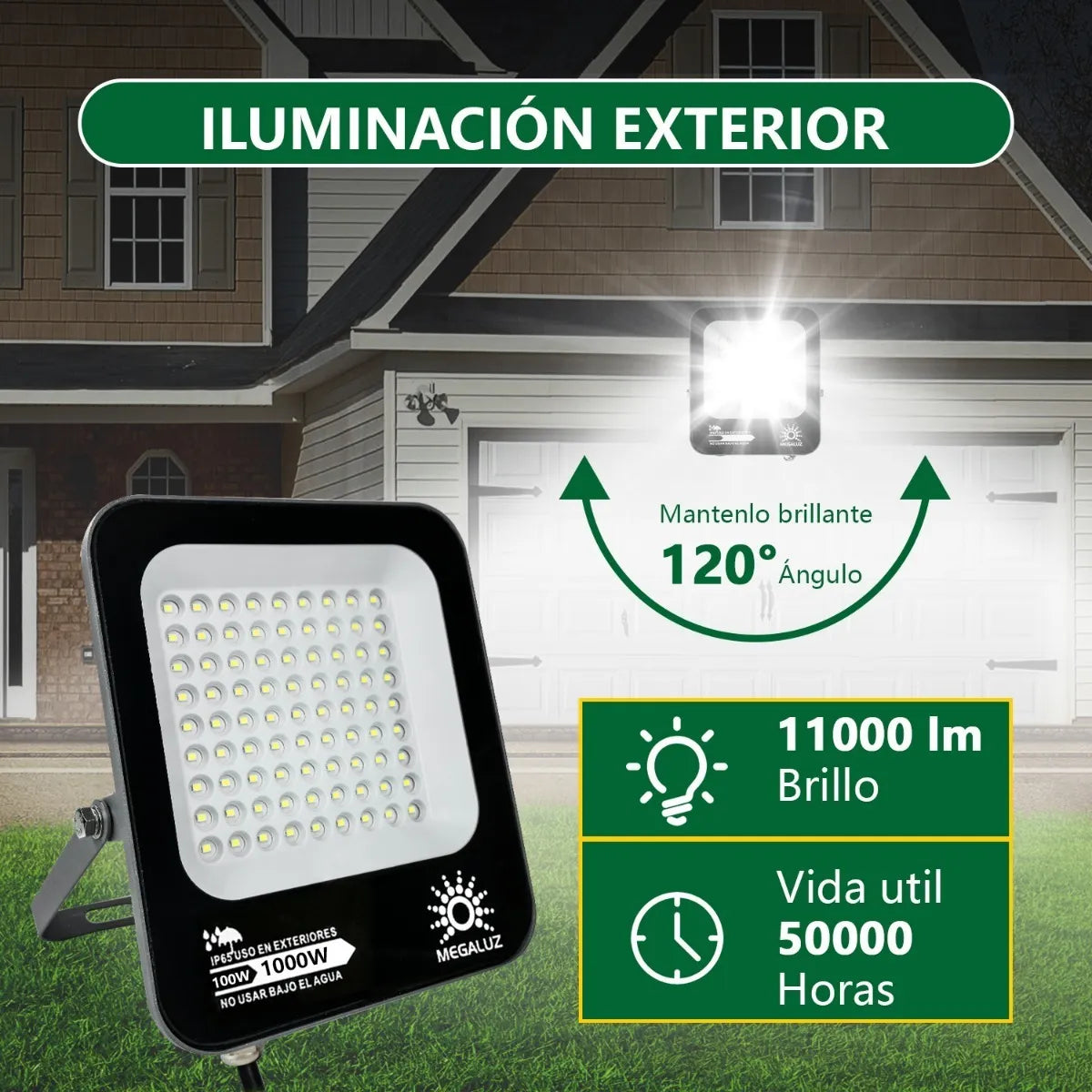 REFLECTOR 100W LUZ FRIA MEGA LUZ