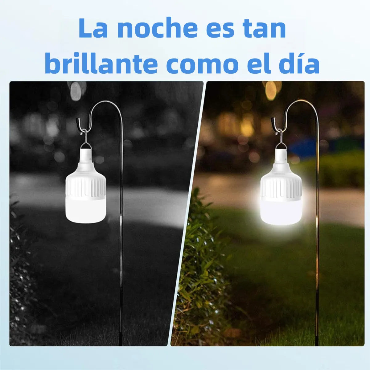 Lampara Led De Emergencia Portatil 24wts  Con Bateria Recargable  Y Gancho Luz Blanco Frío